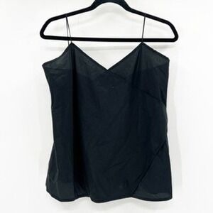 Marc Jacobs Black Silk Blend Wrap V-Neck Spaghetti Strap Camisole Top Size 6